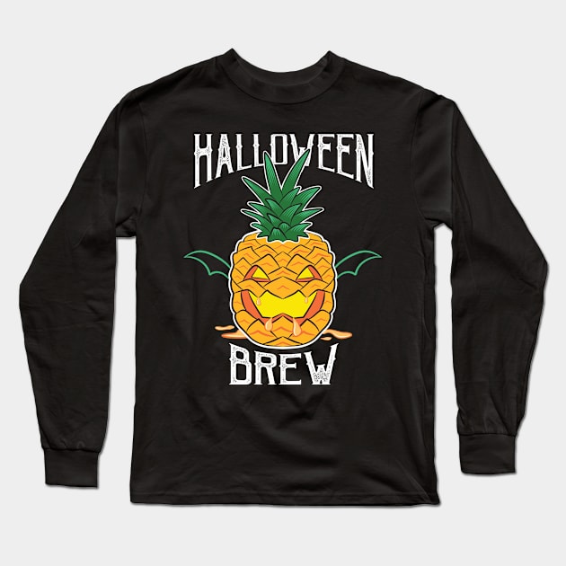 Halloween Spooky Scary Pumpkin Pineapple Long Sleeve T-Shirt by DreamShirts